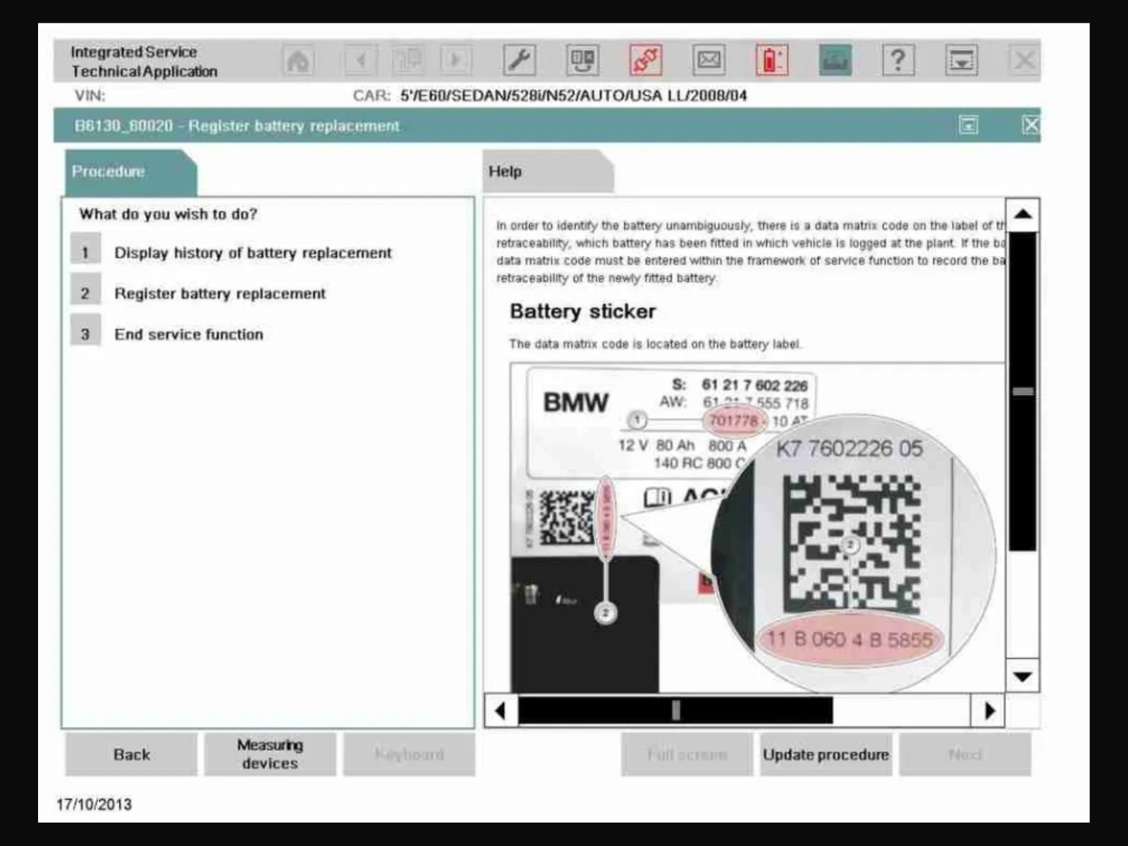 BMW battery registration and installation