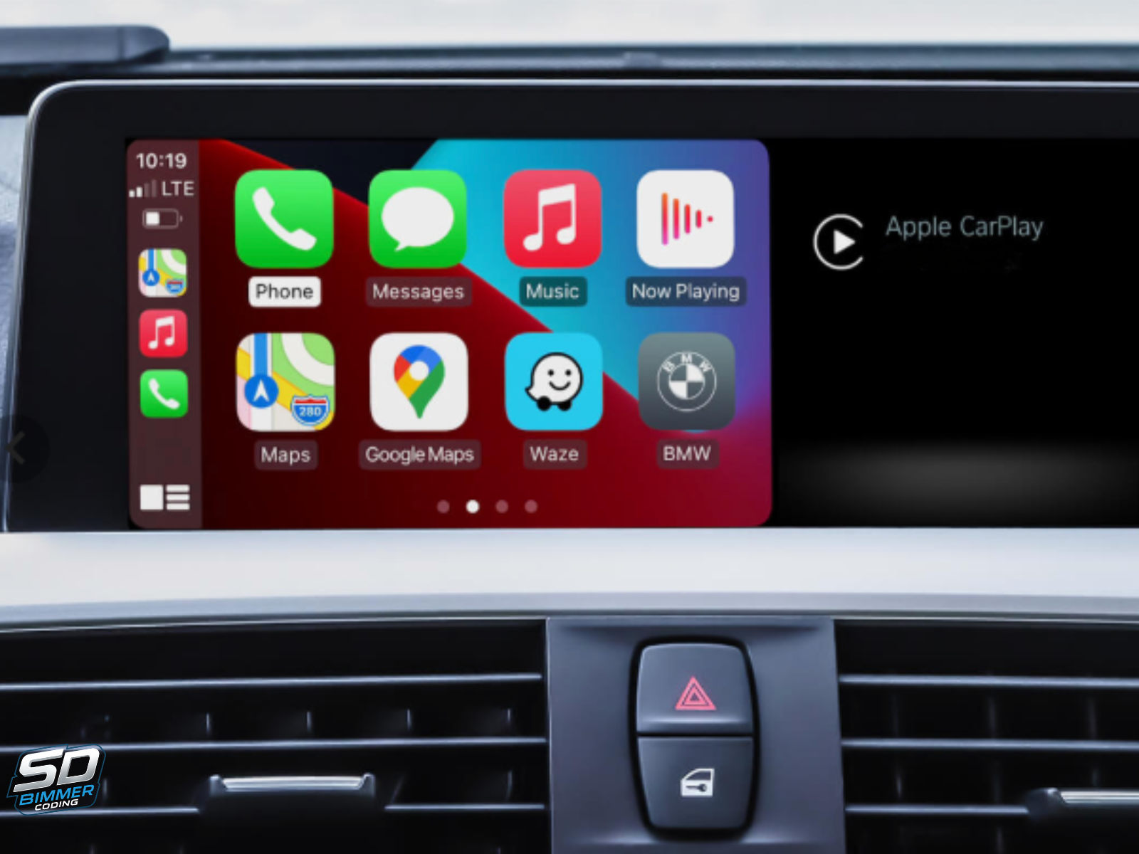 Apple CarPlay running on a BMW iDrive display